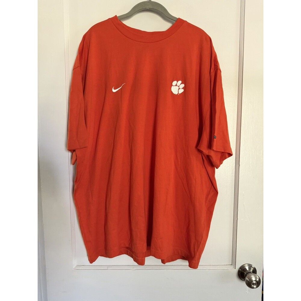 Nike Team Clemson Tigers Dri-FIT Shirt Men's XXL Orange Tiger Paw NCAA Y2K